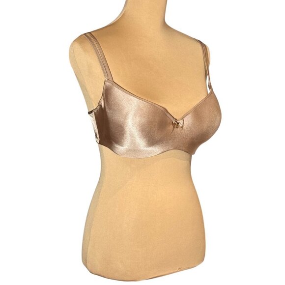 Le Mystere Trisha Bra Sz.34F Nude Satin Underwire Molded Cup Sexy Lingerie Solid - Picture 10 of 10